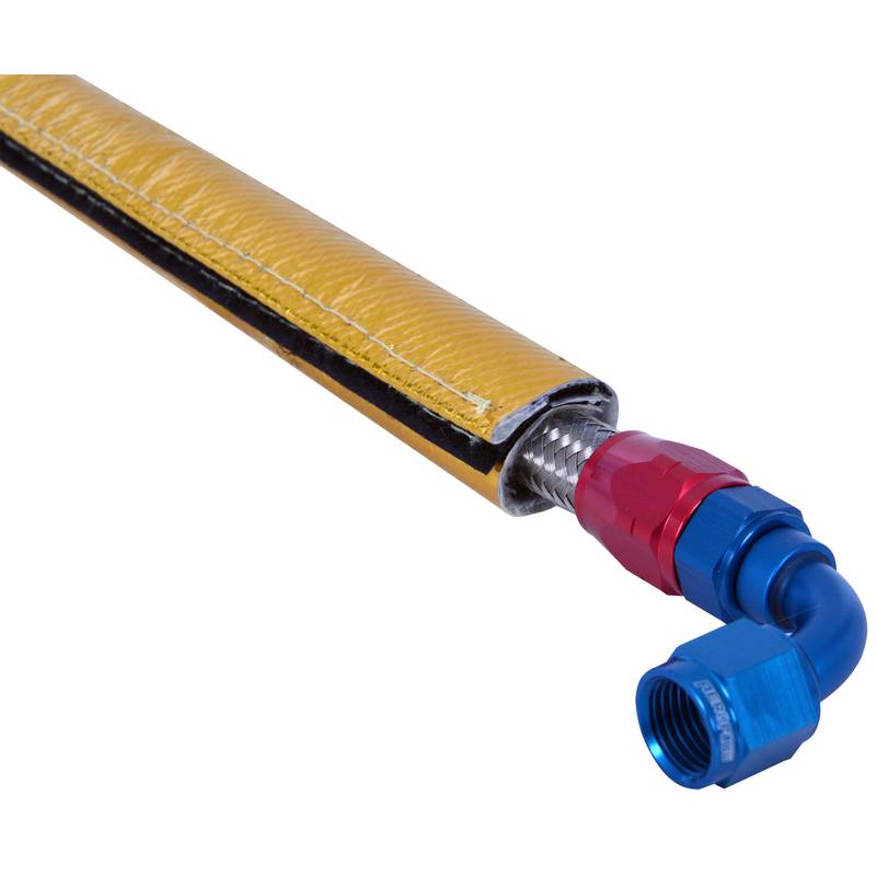 Guld glasfiber rørisolering med velcro. 1 meter lang. Flere størrelser