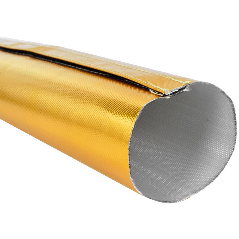 Guld glasfiber rørisolering med velcro. 1 meter lang. Flere størrelser