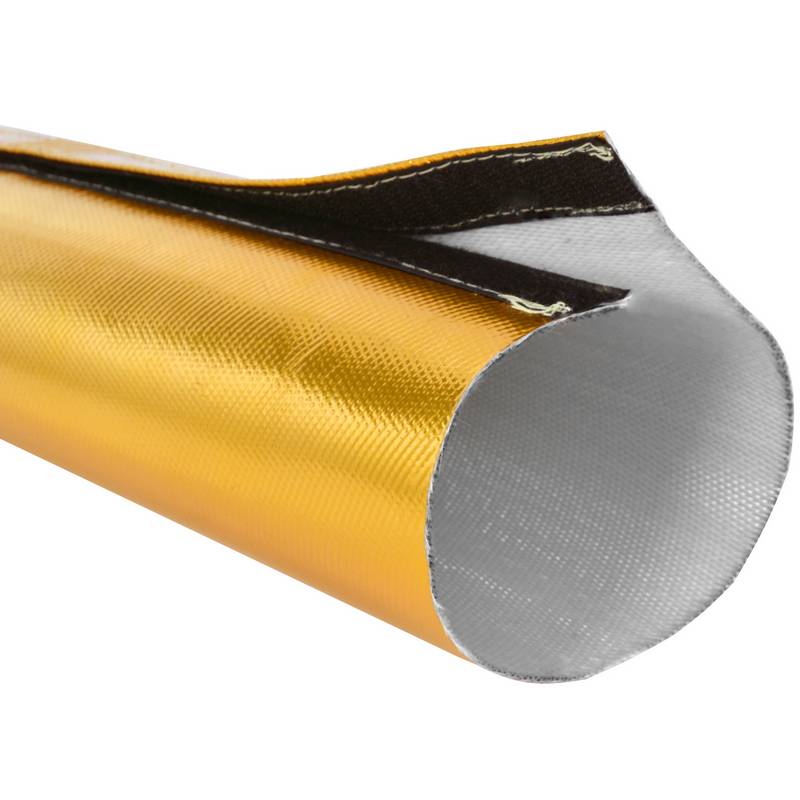 Guld glasfiber rørisolering med velcro. 1 meter lang. Flere størrelser