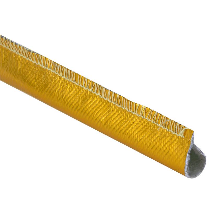 Guld glasfiber rørisolering. 1 meter lang. Flere størrelser