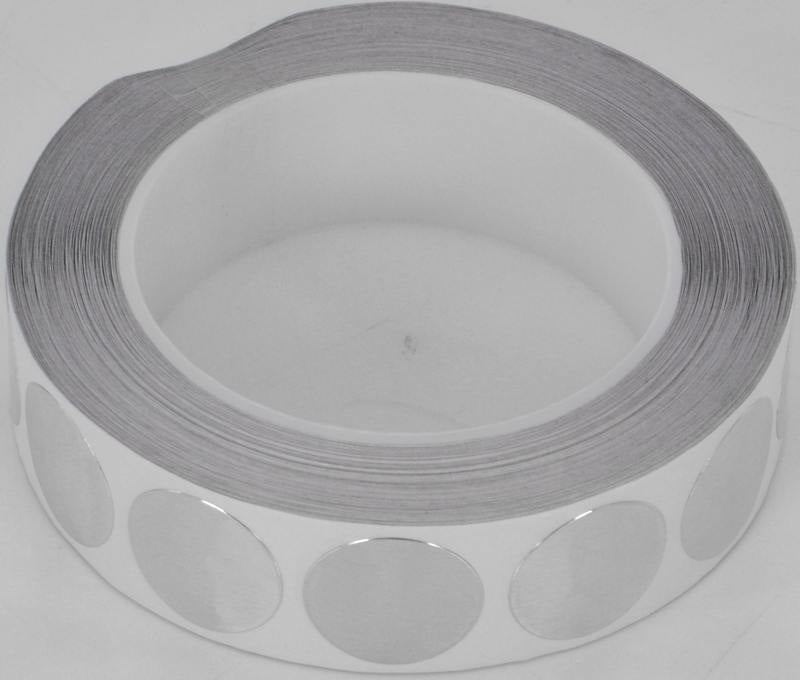 Selvklæbende alu tape. Ø12, Ø25 eller Ø45. 3 farver. Rulle med 100 stk.