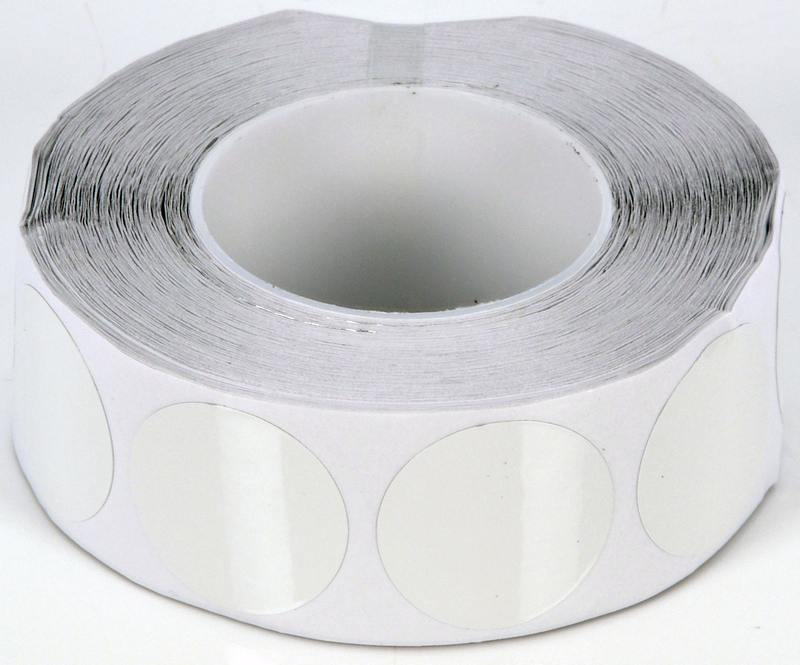 Selvklæbende alu tape. Ø12, Ø25 eller Ø45. 3 farver. Rulle med 100 stk.