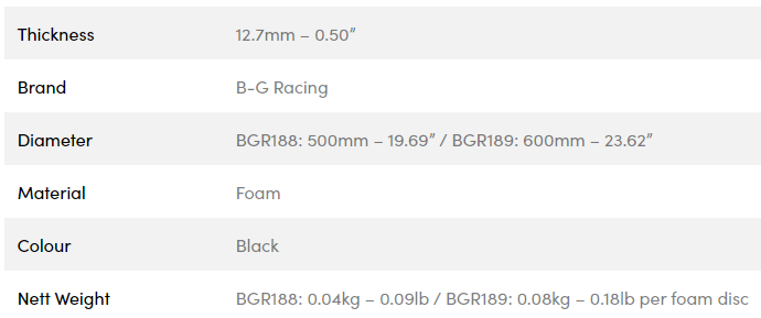 B-G Racing skumplader til hjul vogn. 600mm i diameter (sæt med 4)