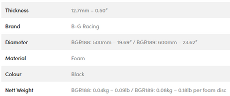 B-G Racing skumplader til hjul vogn. 500mm i diameter (sæt med 4)