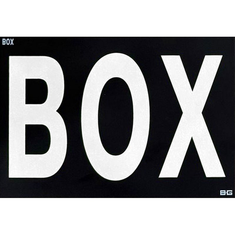 B-G Racing hvidt skilt med "box" til standard pitboard