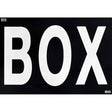 B-G Racing hvidt skilt med "box" til stort pitboard