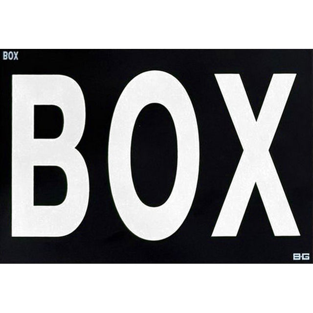 B-G Racing hvidt skilt med "box" til stort pitboard