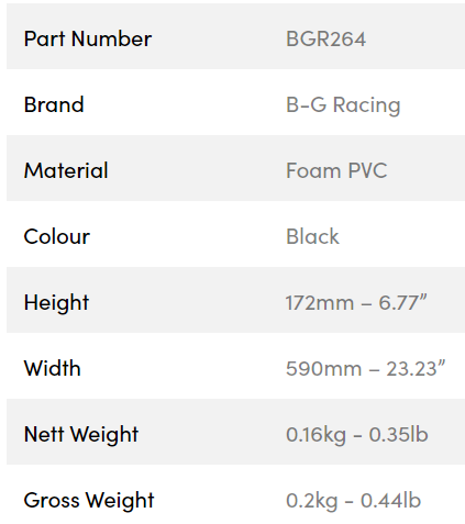 B-G Racing skilteplade til standard pitboard i sort PVC