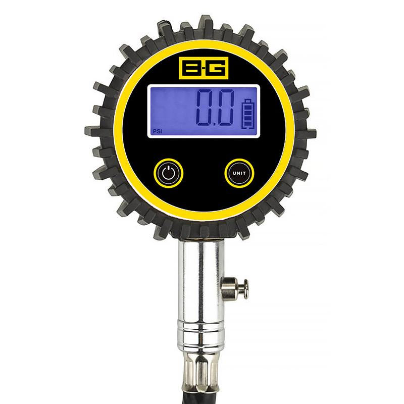 B-G Racing 2,5" digital dæktryksmåler. 0-60 PSI og 0-4 bar scala