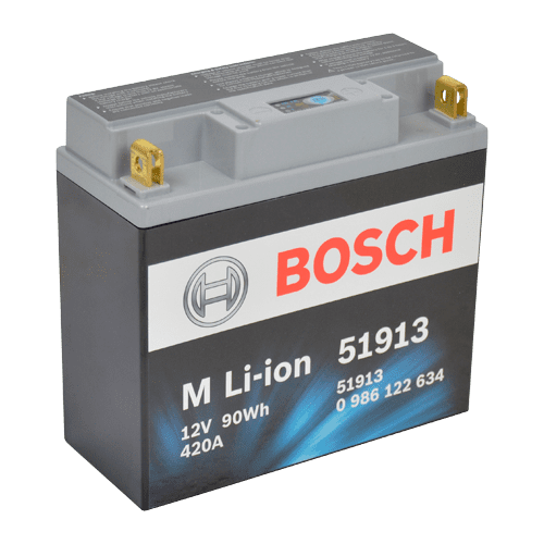 Bosch lithium batteri. 12V, 18 ah, 181x79x170 mm (LxBxH), 1.7 kg.