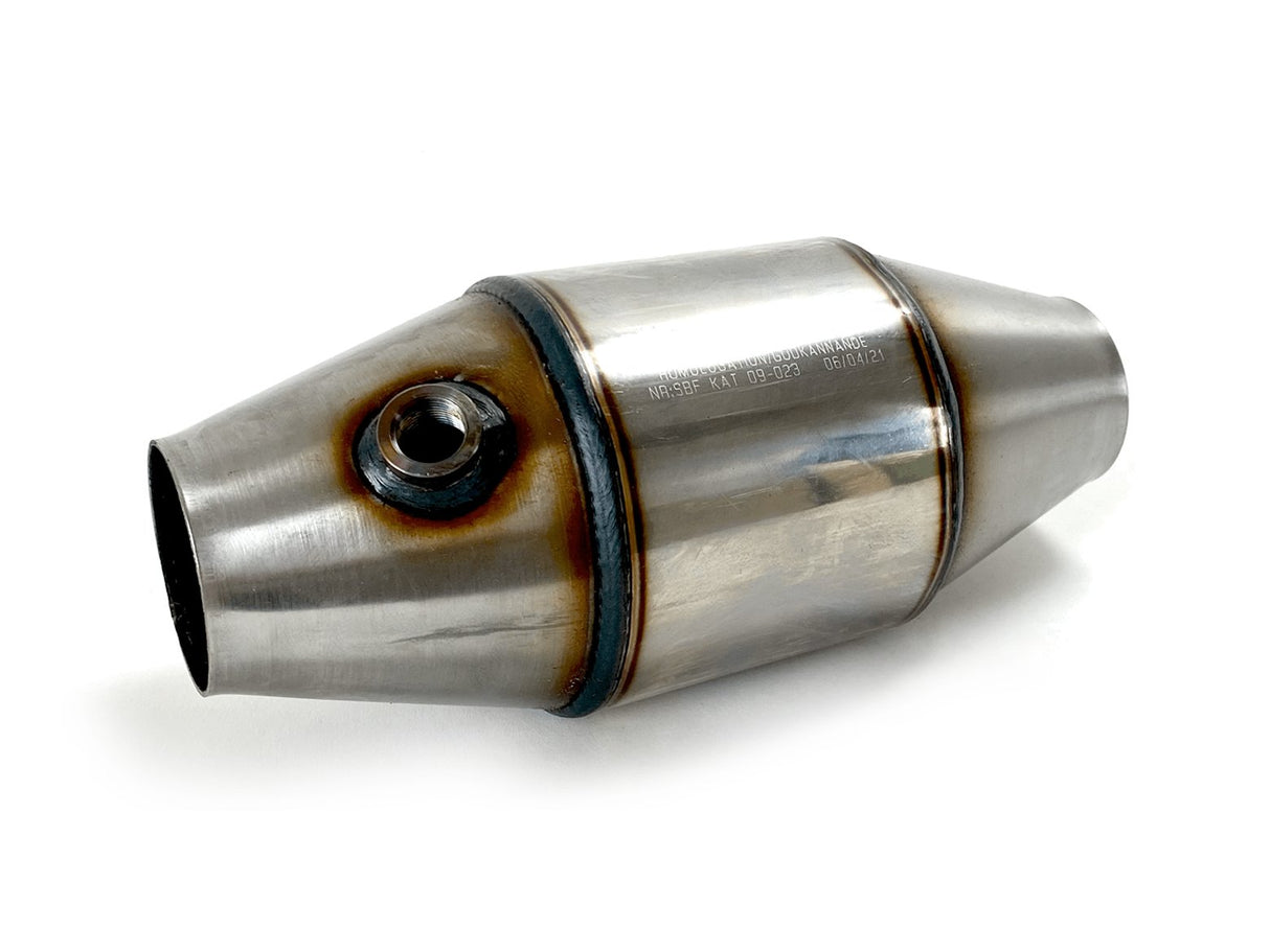 Redback 200 cellers Euro 3-4 tuningskatalysator. Diameter 125mm, længde 295mm, 63,5mm ind-udgang.