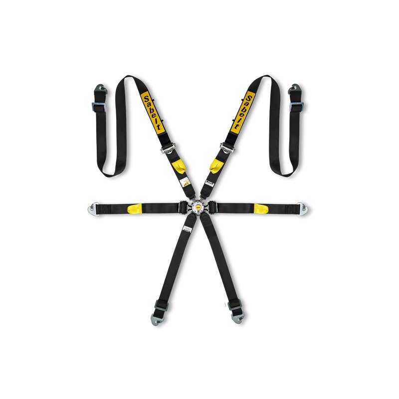 Sabelt 6 punkt sele 2"/2"/2". Selejustering i aluminium. Pull-Down model. FIA8853-2016 godkendt. 3 farve muligheder