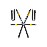Sabelt 6 punkt sele 2"/2"/2". Selejustering i aluminium. Pull-Down model. FIA8853-2016 godkendt. 3 farve muligheder