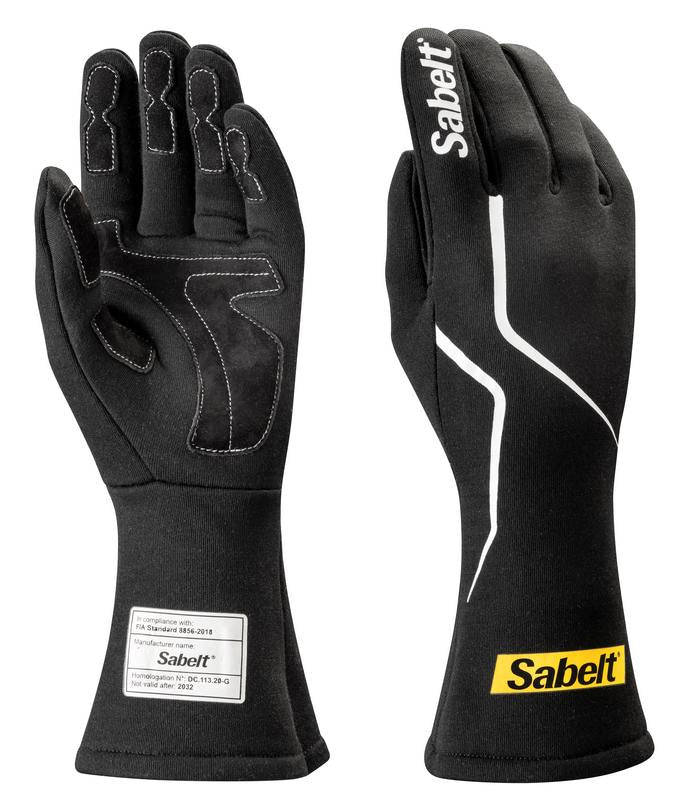 Sabelt handsker model Challenge TG-2.1. Sort. Str. 8-12. FIA-8856-2018-godkendt.