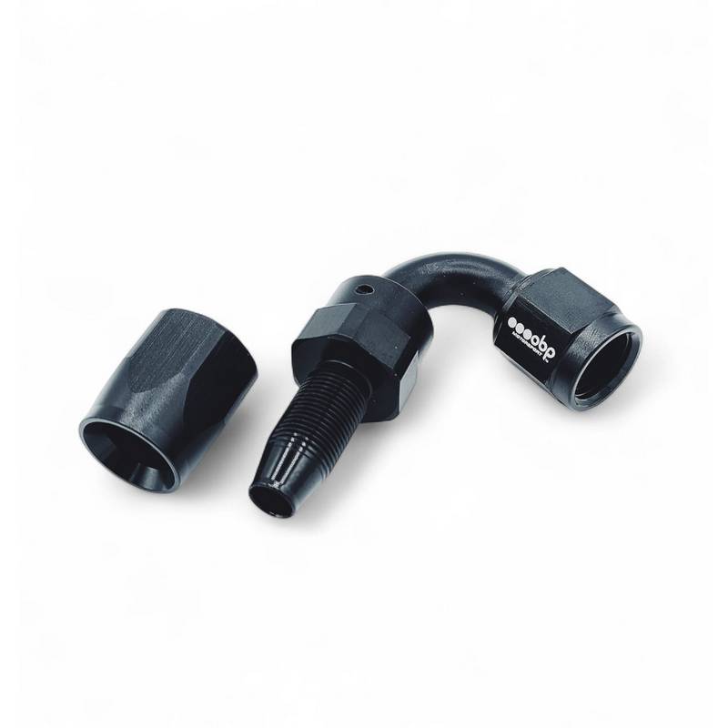 OBP -8JIC 120gr. fitting (hun) til OBP højtryksslange. Aluminium, sort anodiceret