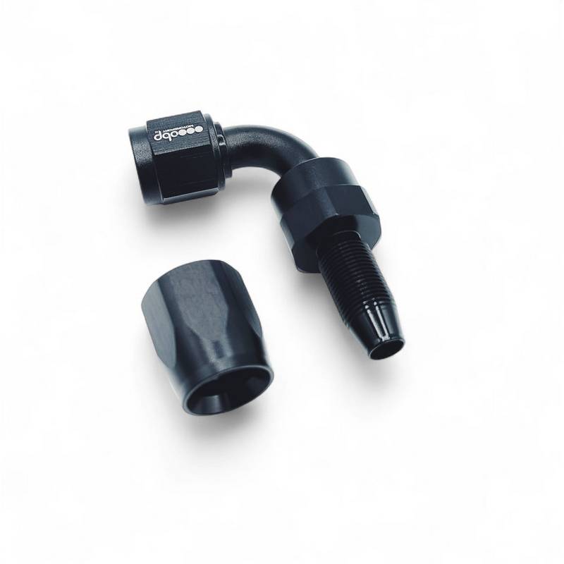 OBP -12JIC 90gr. fitting (hun) til OBP højtryksslange. Aluminium, sort anodiceret