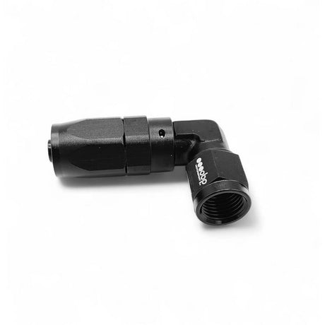 OBP -8JIC støbt 90gr. fitting (hun) til OBP højtryksslange. Aluminium, sort anodiceret