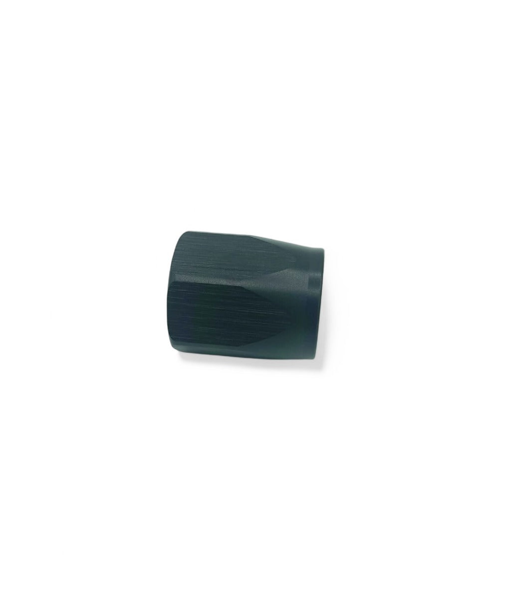 OBP -16JIC omløber møtrik til fitting. Aluminium, sort anodiceret