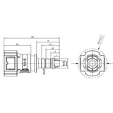Samlestykke til OE 9,49mm (hun) benzin connector med 8mm studs