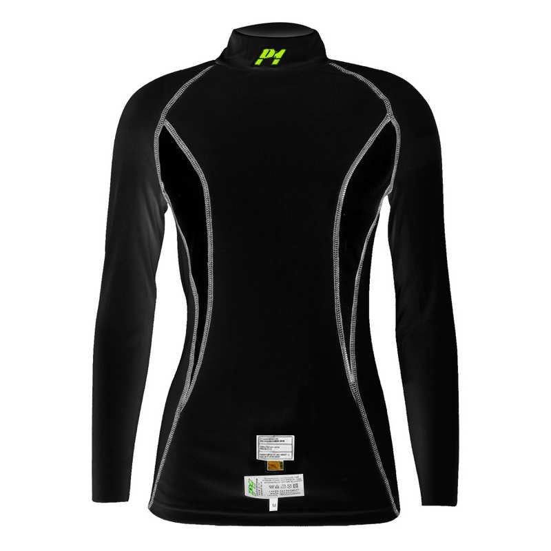 P1 langærmet undertrøje model Elite. Hvid eller sort. Str. S-XXL. FIA-8856-2018-godkendt