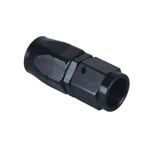 Aeroquip -6JIC lige fitting (hun) til FC333/G210/Startlite slange. Aluminium, sort anodiceret