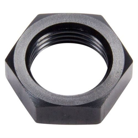Møtrik til gennemføringsadapter -6JIC. Aluminium, sort anodiceret.