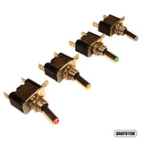 ON/OFF kontakt med farvet lys. 25 amp kontinuerlig