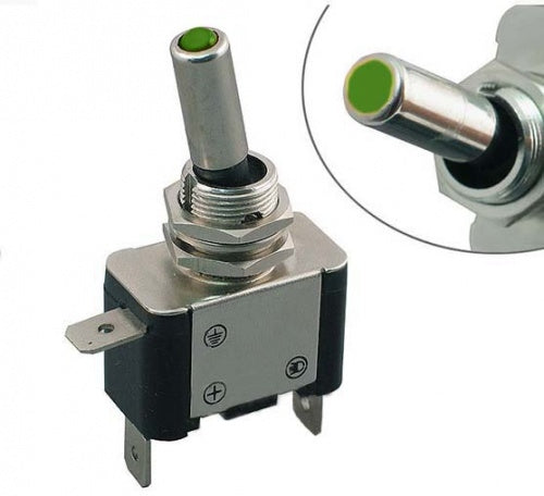 ON/OFF kontakt med farvet lys. 25 amp kontinuerlig