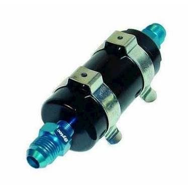 Lille bullet filter med JIC6/AN6/-6 tilslutninger (Blå)