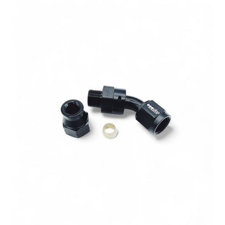 OBP Hardline -6JIC 45 gr. fitting 3/8" slange. Sort