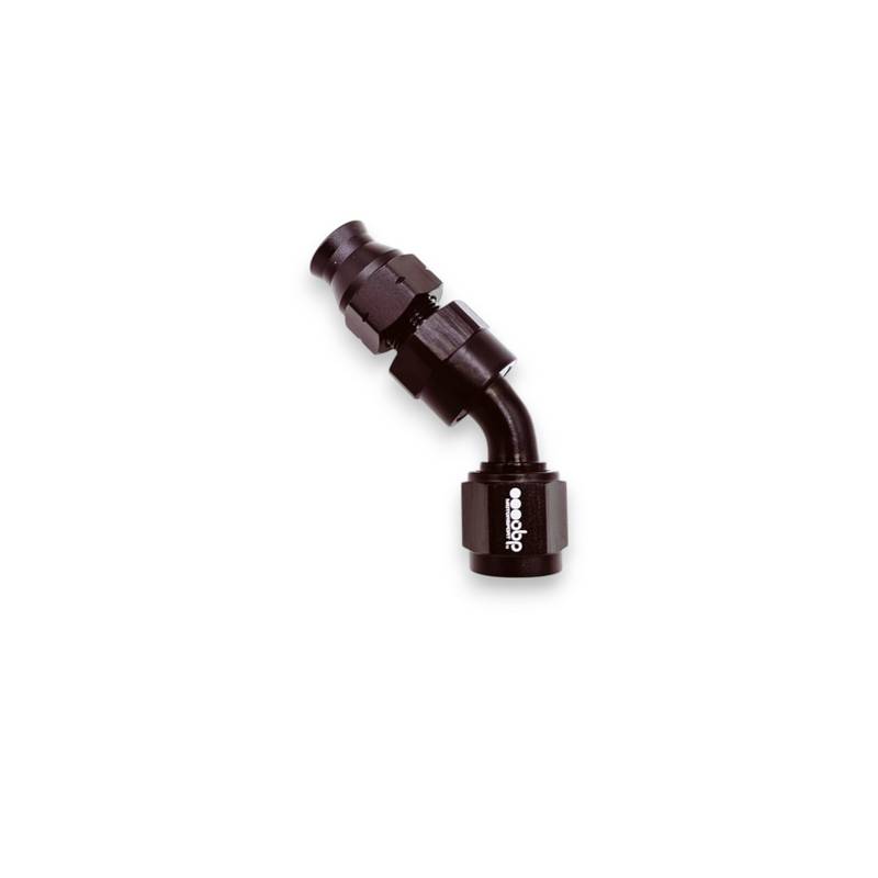 OBP Hardline -6JIC 45 gr. fitting 3/8" slange. Sort