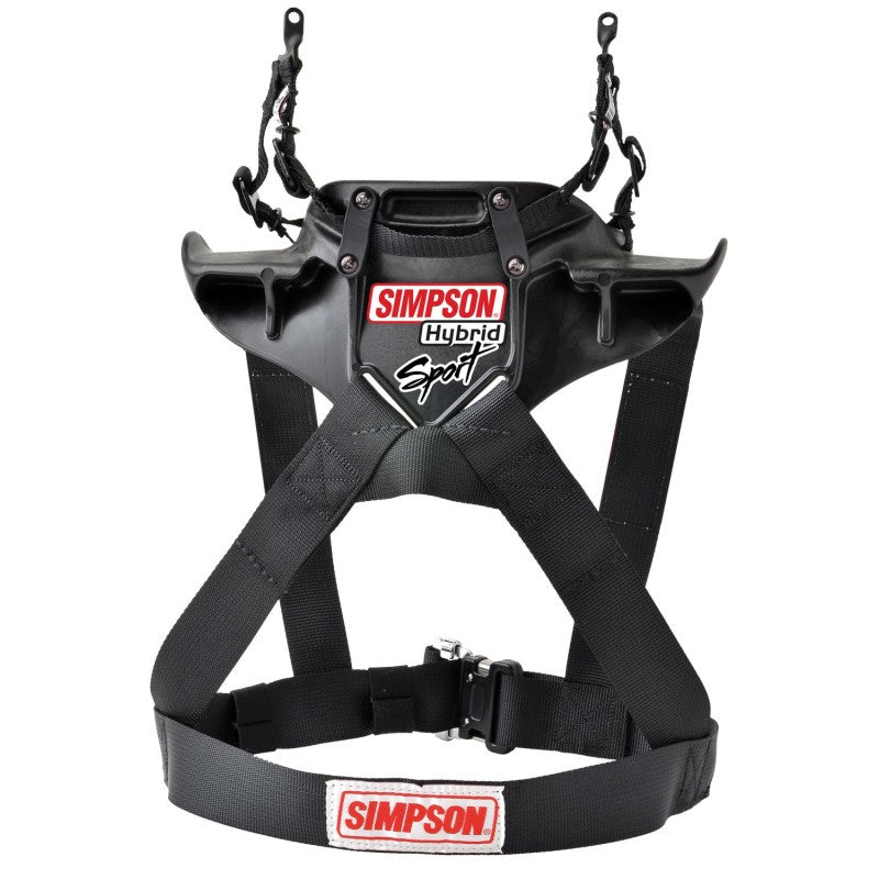 Simpson Hybrid Sport Dame-model str. XS-XL med "Quick Release" anker. I compositmateriale. FIA8858-2010 godkendt. Vælg str.ud fra brystmål.