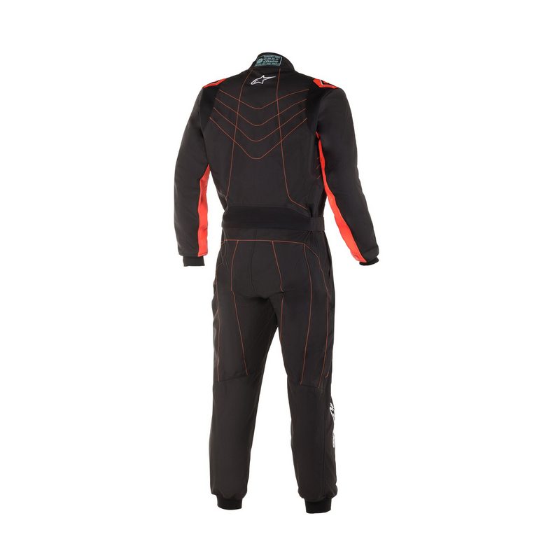 Alpinestars karting junior køredragt model KMX-9 V3. Sort med rød. Str. 120-150. FIA-8877-2022-godkendt.