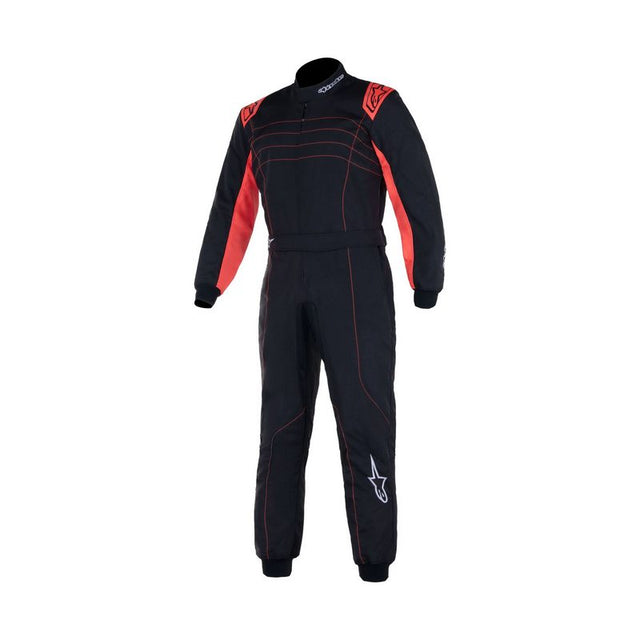 Alpinestars karting junior køredragt model KMX-9 V3. Sort med rød. Str. 120-150. FIA-8877-2022-godkendt.