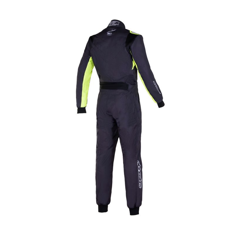 Alpinestars karting junior køredragt model KMX-9 V3 Graphic. Sort med neongul. Str. 120-150. FIA-8877-2022-godkendt.