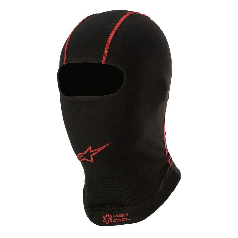 Alpinestars karting balaclava model KX V2. Sort med rød. Onesize