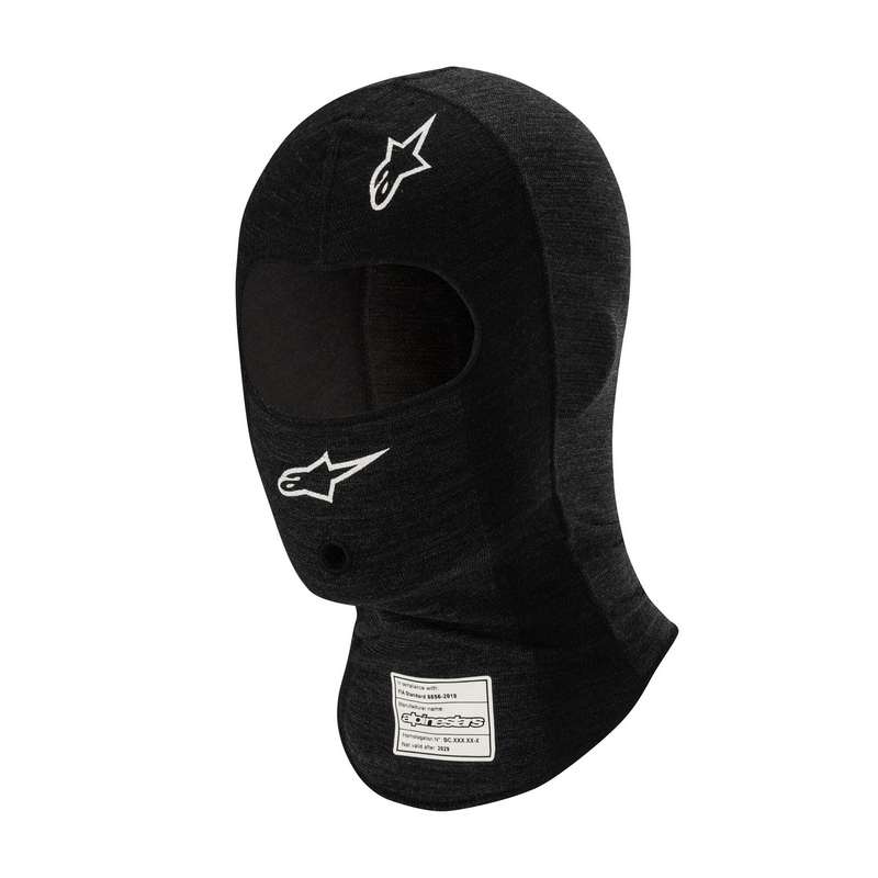 Alpinestars balaclava model Race V3. Sort eller hvid. Str. S-XL. FIA-8856-2018-godkendt
