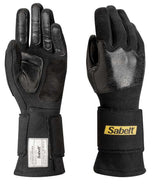 Sabelt handsker model Laser TG-3.1. Str. 9-12. FIA-8856-2018-godkendt. Sort eller neon gul