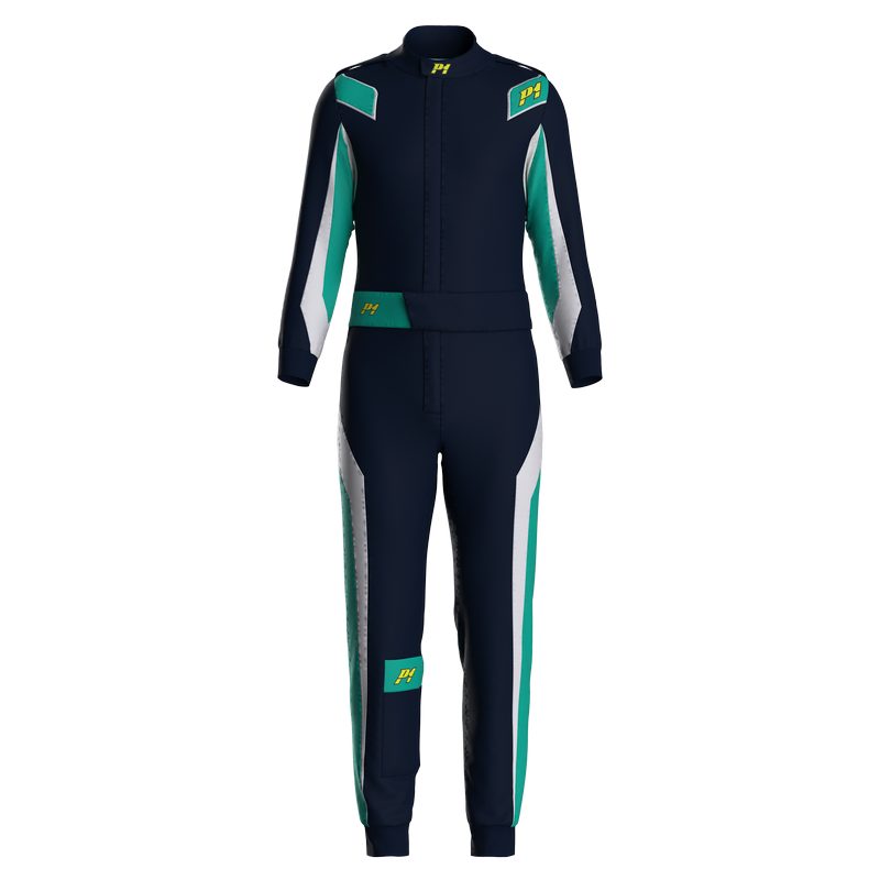 P1 køredragt model Lite Best. Str. 1-7. 5 farvemuligheder. FIA-8856-2018-godkendt