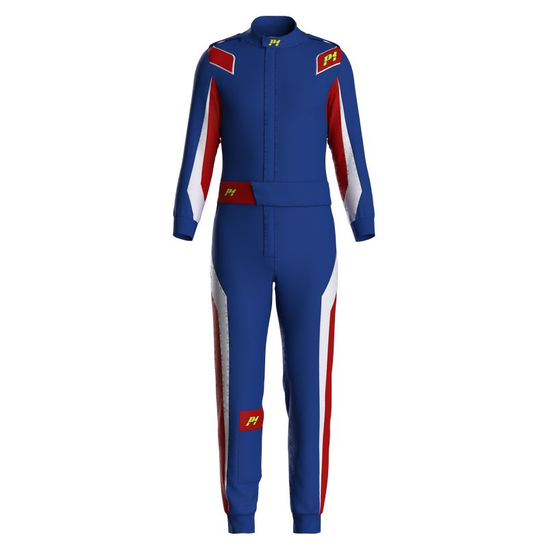 P1 køredragt model Lite Best. Str. 1-7. 5 farvemuligheder. FIA-8856-2018-godkendt