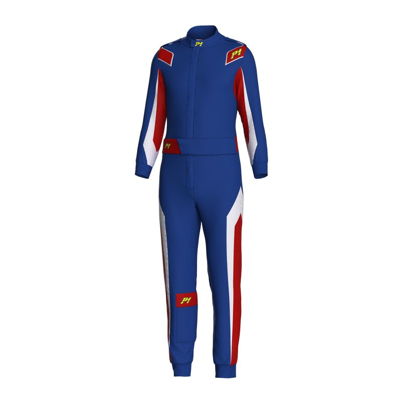 P1 køredragt model Lite Best. Str. 1-7. 5 farvemuligheder. FIA-8856-2018-godkendt