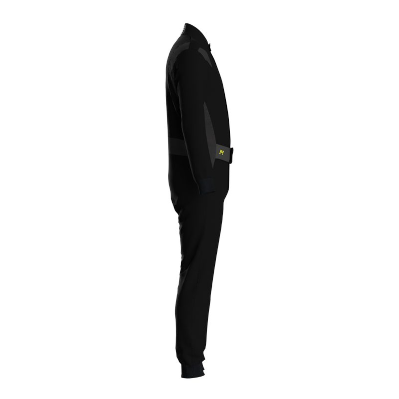 P1 køredragt model Lite Passion. Stor model. Str. 4-8. Sort med mørkegrå. FIA-8856-2018-godkendt