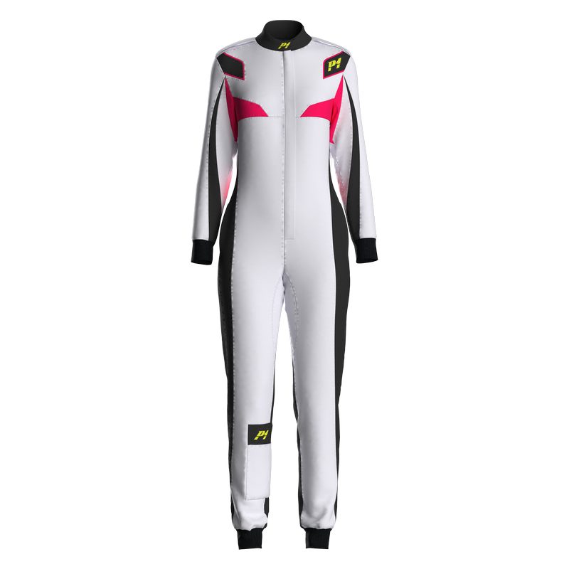 P1 køredragt model Lite Star. Damemodel. Str. 1-6. 2 farvemuligheder. FIA-8856-2018-godkendt