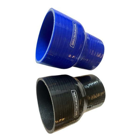 Silikoneslange reducerende lige slange med 102/76mm indvendig diameter. Længde 127 mm. Fås i blå eller sort