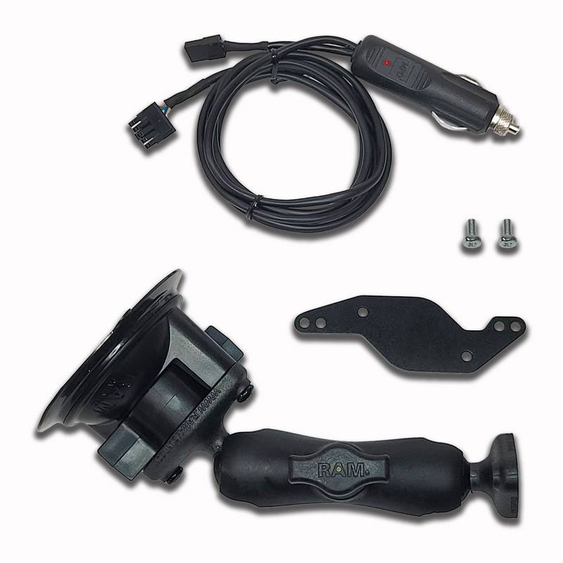 Monit kit til notebil inklusiv sugekop beslag, ledningsnet til G100/G200 med stik til reset knap (AC009, AC010 eller AC011) og stik til cigartænder