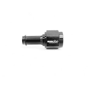 OBP adapter til fitting. -6JIC til 8mm studs (hun-han). Aluminium, sort.
