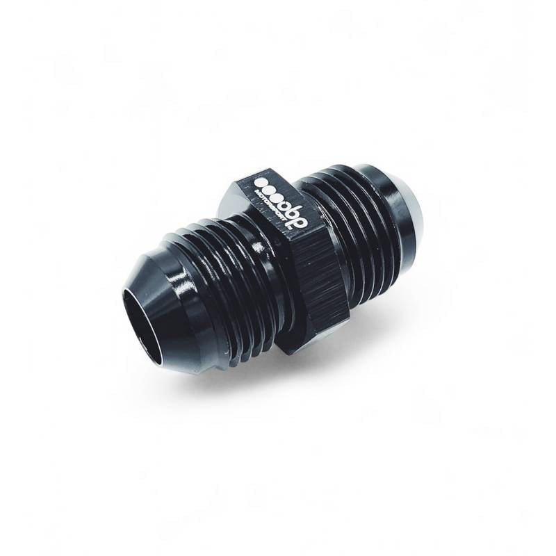 OBP adapter til fitting. -10JIC (han-han). Aluminium, sort.