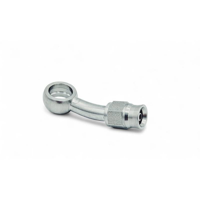 Banjo 20 gr. bremsefitting til 3/8 og M10 kort banjobolt til -3 slange. Rustfri stål