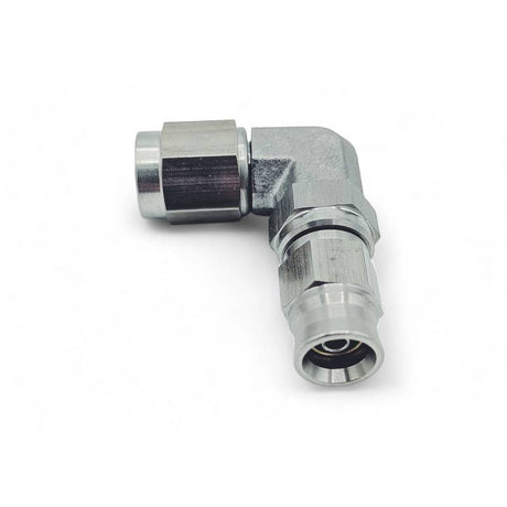 M10x1.0 90 gr. bremsefitting (hun) med convex sæde til -3 slange. Rustfri stål