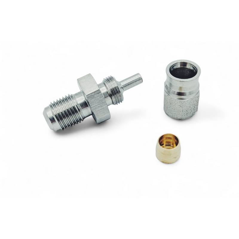 M10x1.0 lige bremsefitting (han) med convex sæde til -3 slange. Rustfri stål